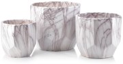 Súprava 3 kvetináčov Neva XIV biela/fialová