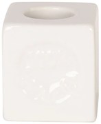 Biely keramický držiak na kefku - 4*4*4 cm