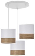 Luster na lanku BIANCO 3xE27/40W/230V biela/hnedá