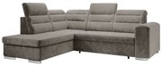 Rozkladacia sedacia súprava, sivohnedá Taupe, ľavá, KLOUDY ROH