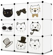 Detský regál s motívmi - animal 3 biela