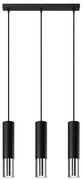Sollux SL.0942 - Luster na lanku LOOPEZ 3xGU10/10W/230V čierna/chróm