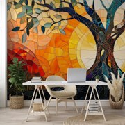 Fototapeta - Mozaika - slnko a strom I. (147x102 cm)