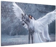 Obraz dievčaťa na jednorožcovi (90x60 cm)