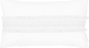 Boho obdĺžnikový vankúš s čipkou biela 35×60cm