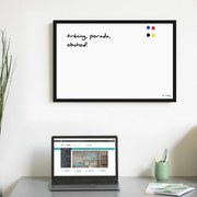 Toptabule.sk Biela magnetická tabuľa v čiernom drevenom ráme 90x60 cm