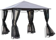 Záhradný pavilón 3x3 m grafitová