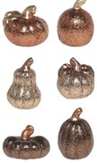 Set 6ks keramická dekorácia tekvice s trblietkami Pumpkin - Ø 5*7 cm
