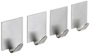Sapho Sapho, Vešiačik samolepiaci, 4 ks, brúsená nerez, 33209