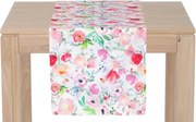 Behúň na stôl Akvarel kvety, 150x40 cm%