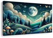 Obraz lesná krajina pod hviezdami