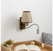 Brilagi - LED Nástenná lampa NUBILA 1xE27/25W/230V + LED/3W mosadz/hnedá