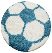 Kusový koberec Fun 6001 Türkis, 100x100 (priemer) kruh, modrá, detská izba, Ayyildiz