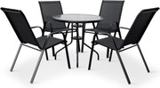 Noela Záhradný jedálenský set Capri 80cm + 4x kovová stolička Ramada