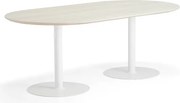 Stôl METRIC, ovál, 2000x1000x720 mm, biela/jaseň