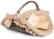 Kôš krbový prútený Provence s jutou Camino I.š. 60 x hl. 37 x v. 26/33(cm)