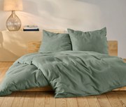 Ľanová posteľná bielizeň, zelená, štandardná veľkosť