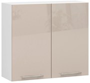 Horná kuchynská skrinka Ozara W80 H720 (biela + cappuccino lesk). Akcia -15%. Vlastná spoľahlivá doprava až k Vám domov. 1071203