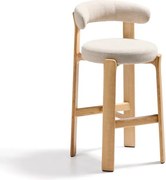 Béžová/v svetlo prírodnej farbe barová stolička z jaseňového dreva (výška sedadla 75 cm) Granite – Kave Home