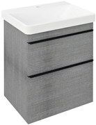Sapho Sapho, SITIA umývadlová skrinka 56,4x70x44,2cm, 2x zásuvka, dub strieborný, SI060-1111