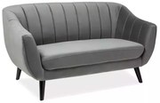 Pohovka Elite Velvet, dvojsedačka, sivá