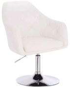 LuxuryForm DESIGN Kreslo ANDORA na striebornom tanieri - biele