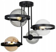 Stropné svietidlo Haga Ring, 4x sklenené tienidlo (mix 3 farieb), (výber z 3 farieb uchytenia)