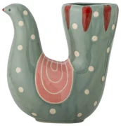 Zelená ručne maľovaná váza z kameniny (výška 19 cm) Trudy – Bloomingville