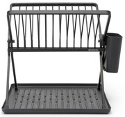 Tmavosivý kovový dvojposchodový odkvapkávač 37x33 cm – Brabantia