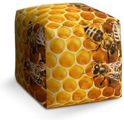Taburet Cube včely, žltá