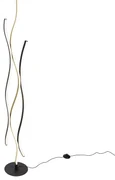 Design vloerlamp zwart met goud incl. LED dimbaar - Blaze