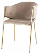 SIGNAL MEBLE Jedálenská stolička BONO VELVET GOLD, zlatá/béžová bluvel 28