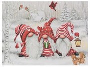 Nástenná maľba Zimní trpaslíci, LED, 30 x 40 cm