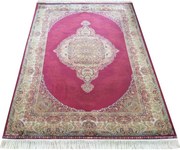 DY Hodvábny exkluzívny koberec Qum Silk 01 - červená Rozmer: 160x230 cm