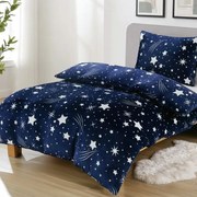 Jemné mikroplyš obliečky Homa DEBORAH STAR BLUE 140x200 cm