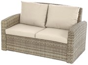 DEOKORK Ratanová lavica pre 2 osoby SANTORINI (hnedá)