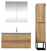 Kúpeľňová skrinka s umývadlom SAT B-Way dub mat KSETBWAY12, 1 ks