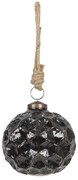 Čierna sklenená vianočná ozdoba - Ø 10 * 10 cm