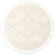 Koberec Berber 6843 romby 3D kruh béžový / krémový