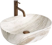 Rea Amelia 48, umývadlo na dosku 480x345x135 mm, imitácia kameňa Saturn, REA-U0636