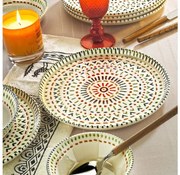 12-dielna pestrofarebná jedálenská súprava z porcelánu