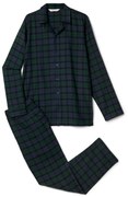 Flanelová pyžamová súprava, zeleno-modrá