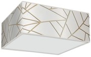 Stropné svietidlo Ziggy Square, 1x biele/zlaté textilné tienidlo, (biele plexisklo), (50 cm)