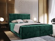 Čalúnená posteľ boxspring GLORIEN VELVET 160x200 cm tmavozelená Matrac: Bonell pružinová matrac
