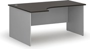 Rohový kancelársky písací stôl PRIMO GRAY, 160x120 cm, ľavý, sivá/wenge