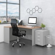 Zostava kancelárskeho nábytku SimpleOffice 2, 140 cm, ľavá, sivá / orech vlašský