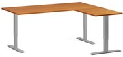 Výškovo nastaviteľný stôl, 180x160 cm, 3 motory, L/P, sivá podnož, čerešňa