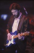 Fotografia British guitarist, singer and songwriter Eric Clapton, Rome, Palaeur, 1987