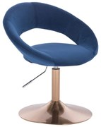 LuxuryForm DESIGN Stolička NAPOLI VELUR na zlatom tanieri - modrá