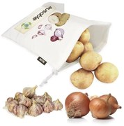 QUTTIN Vrecko na zemiaky, cibuľu alebo cesnak, REAUSABLE biely 39,5 x 35cm